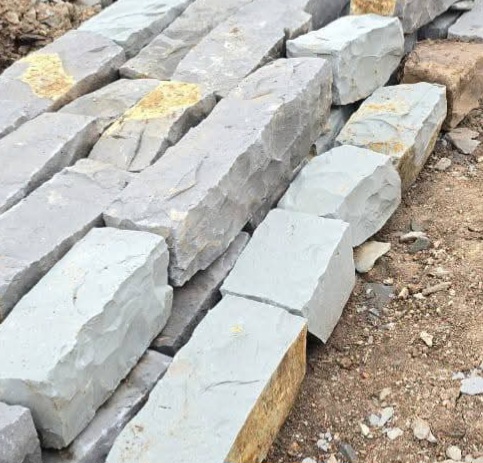 Stones stacked at the quarry site